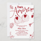 hat’s Amore Bridal Shower Invitation, Italian Them 招待状 (正面)
