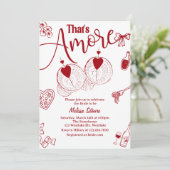 hat’s Amore Bridal Shower Invitation, Italian Them 招待状 (スタンド正面)