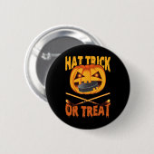Hat Trick Or Treat Hockey Halloween 缶バッジ (正面&裏面)