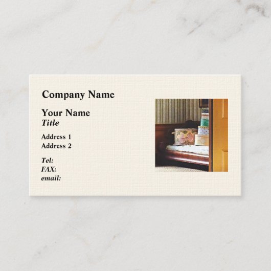 Hatboxes Seen Through an Open Door 名刺 (正面)