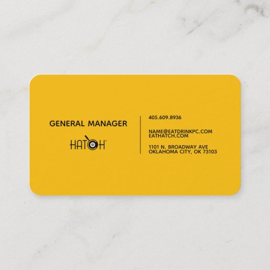 Hatch - General Manager Business Card 名刺 (裏面)
