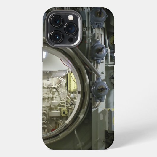 hatch on an old retro submarine iPhoneケース (裏面)