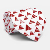 Hatched Triangles 250319 - Ruby Red on White ネクタイ (ロール)
