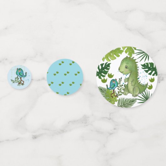 Hatching Dino Baby Shower Table Confetti コンフェッティ (裏面)