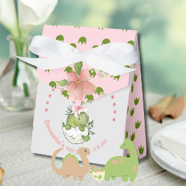 Hatching Dino with Pink Bow Baby Shower  フェイバーボックス
