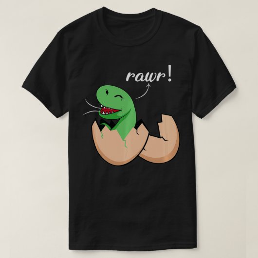 Hatching Rawr Dinosaur Fan Pullover Tシャツ (デザイン正面)