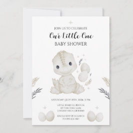 Hatching Soon Dinosaur Baby Shower Invitation 招待状