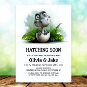 Hatching Soon Dinosaur Baby Shower Invitation 招待状