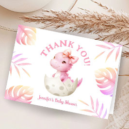 Hatching Soon Girl Baby Shower Folded Thank You サンキューカード