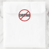Hate Christma /No Christmas Allowed Sign Statement ラウンドシール (バッグ)