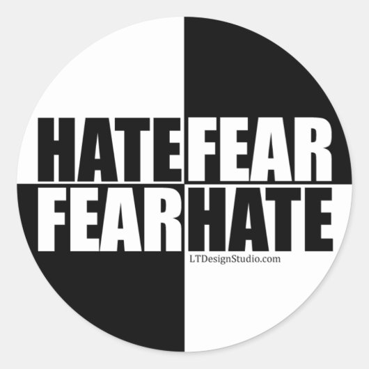 Hate Fear / Fear Hate - Stickers ラウンドシール (正面)