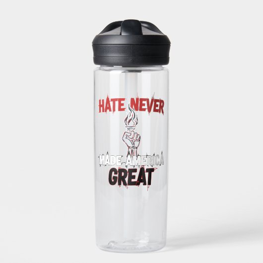 Hate Never Made America Great Patriotic Protest  ウォーターボトル (正面)