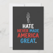 Hate Never Made America Great Patriotic Statement 招待状 (正面)