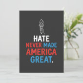 Hate Never Made America Great Patriotic Statement 招待状 (スタンド正面)