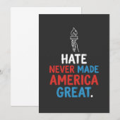 Hate Never Made America Great Patriotic Statement 招待状 (正面/裏面)