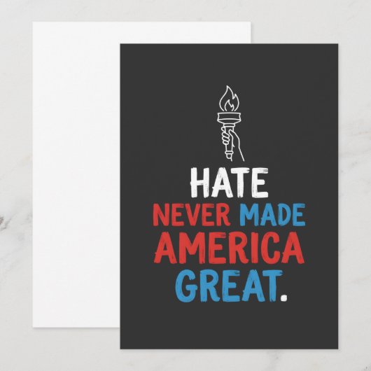 Hate Never Made America Great Patriotic Statement 招待状 (正面/裏面)