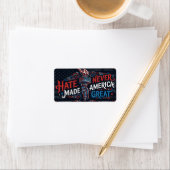 Hate Never Made America Great Vintage Patriotic  ラベル (インサイチュ)