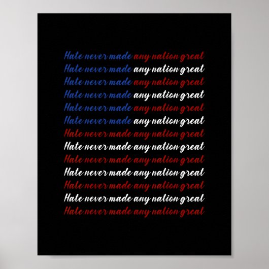 Hate Never Made Any Nation Great 4th Of July  ポスター (正面)