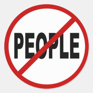 Hate People /No People Allowed Signステートメント ラウンドシール