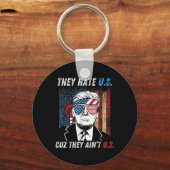 Hate Us Cuz彼らはUsプロのトランプおもしろい2024 Ele キーホルダー (正面)