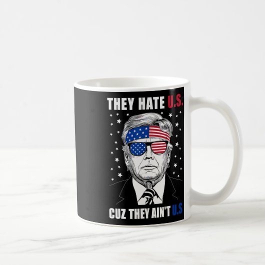 Hate Us Cuz彼らはUs Donald Trump 4th 7月 コーヒーマグカップ (右)