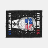 Hate Us Cuz彼らはUs Donald Trump 4th 7月 フリースブランケット (正面(横))