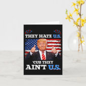 Hate Us Cuz They't Us Usa Donald Trump Conserv カード (黄色い花)