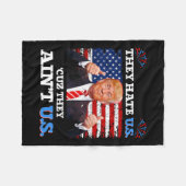 Hate Us Cuz They't Us Usa Donald Trump Conserv フリースブランケット (正面(横))