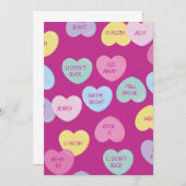 hate valentines day candy hearts 招待状 (正面/裏面)