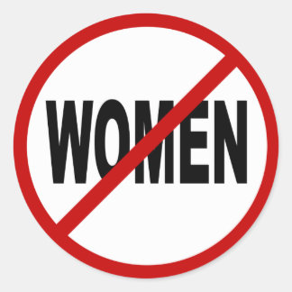 Hate Women/No Women Allowed Sign Statement ラウンドシール