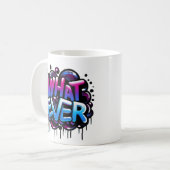 hatever – Graffiti Bubble Tag Style Design コーヒーマグカップ (正面左)