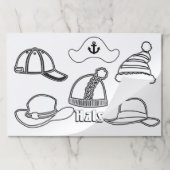 Hats Kids Coloring Sheets  ペーパーパッド (折り畳み)