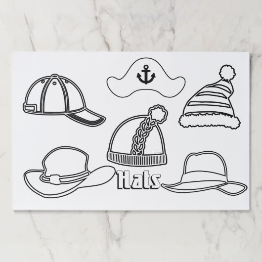 Hats Kids Coloring Sheets  ペーパーパッド (正面)