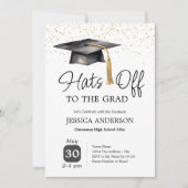 Hats Off to the Grad Graduation Party One Photo 招待状 (正面)