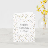 Hattie紙吹雪水彩ドット誕生日カード カード (黄色い花)