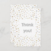 Hattie紙吹雪水色ドットサンキューカード サンキューカード (正面/裏面)