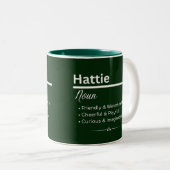 Hattie オリジナルネーム入りコーヒーマグ ツートーンマグカップ (正面右)