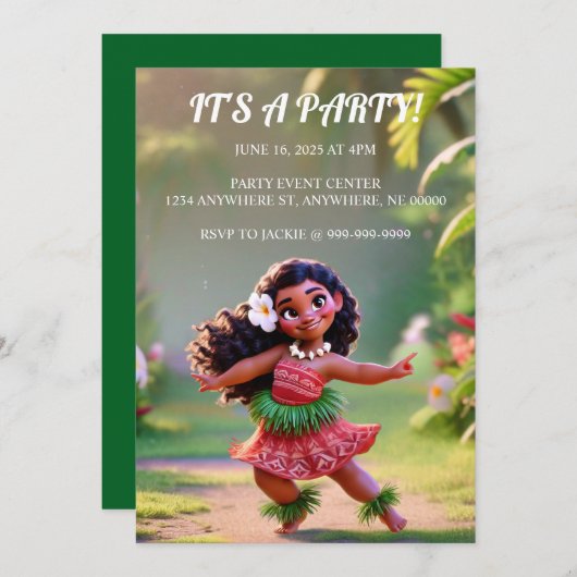 Hauʻoli Hula Princess 招待状 (正面/裏面)