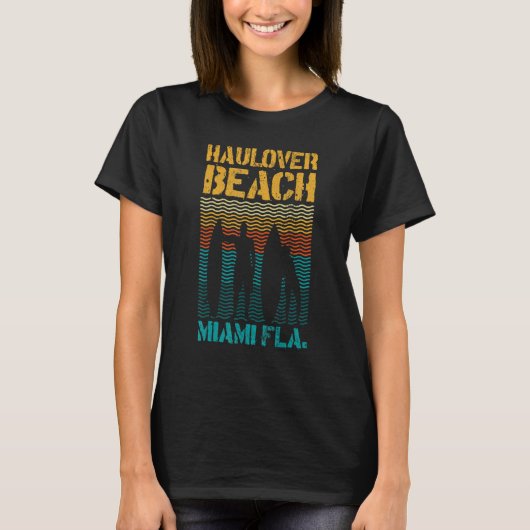 Hau Beach Miami Florida Surf Spot Summer Souvenir  Tシャツ (正面)