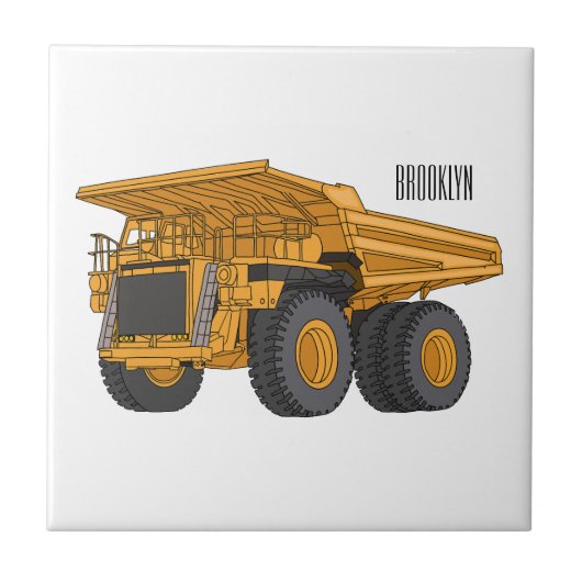 Haul truck cartoon illustration タイル (正面)