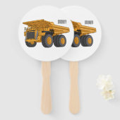 Haul truck cartoon illustration ハンドファン (正面&裏面)