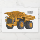 Haul truck cartoon illustration フードラベル (シングルラベル)