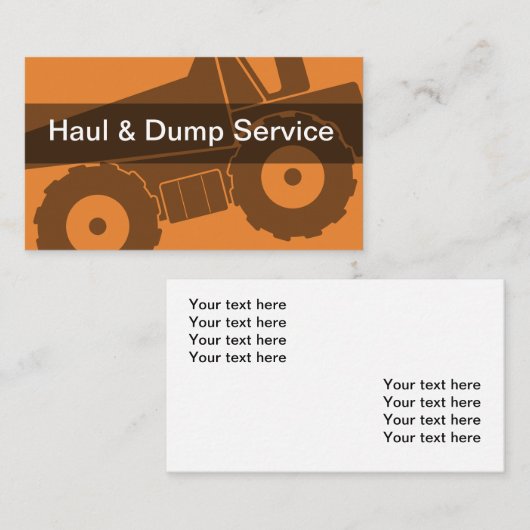 Hauling Dumpsterサービス 名刺 (正面/裏面)