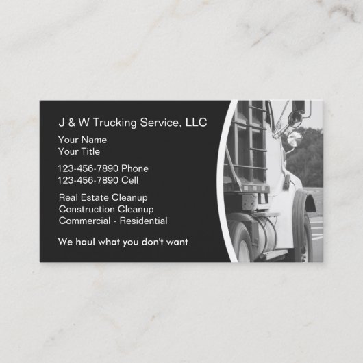 Hauling Dumpster Services名刺 名刺 (正面)