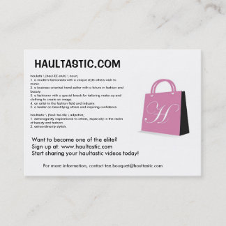 Haultasticの広告宣伝カード 名刺