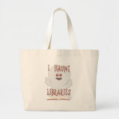 Haunt Libraries本おもしろい幽霊アート ラージトートバッグ (正面)