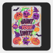 Haunt Your Limits Neon Halloween  スクエアシール (正面)