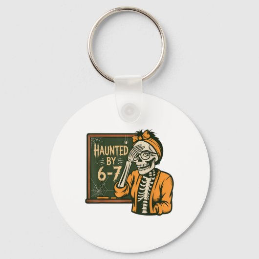 Haunted 67 Meme Six Seven 6-7 Funny Internet Joke  キーホルダー (正面)