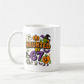 Haunted 67 Meme Six Seven 6-7 Funny Internet Joke  コーヒーマグカップ (左)