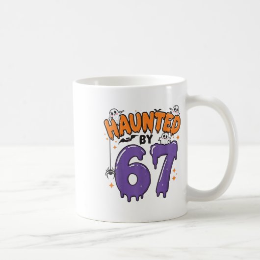 Haunted 67 Meme Six Seven 6-7 Funny Internet Joke コーヒーマグカップ (右)